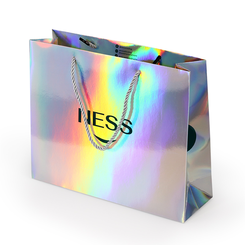 holographic gift clothing bag packaging custom logo