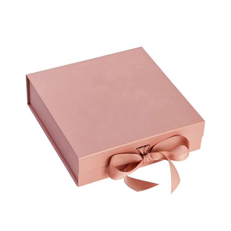 Rigid Paper Packaging Collapsible Box Custom Printed Ribbon Hard Paper Folding Magnetic Box