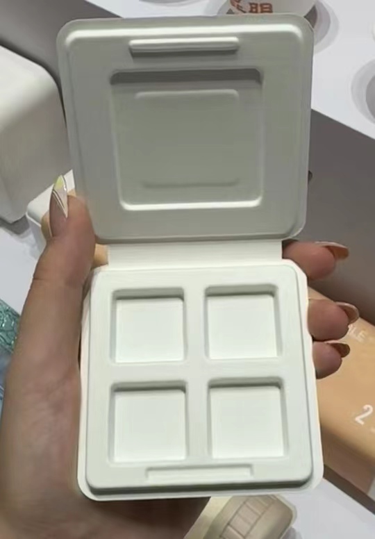 Custom Comestic eye shadow sugarcane bagasse box Sugarcane Bamboo Pulp Molded Packaging Box