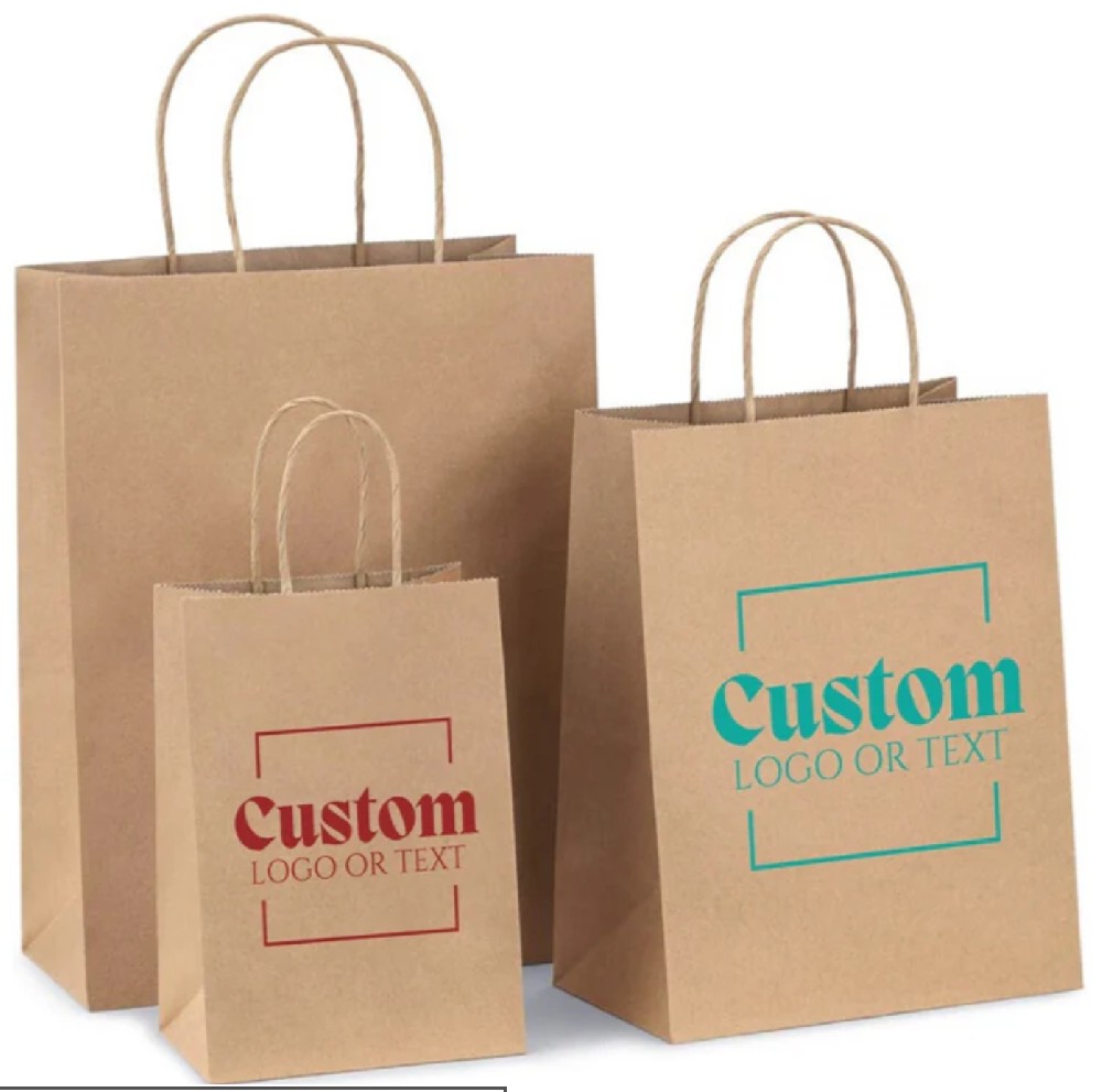 Reusable Kraft Paper Bag Take-away Bag Packaging Paper Bag With Logo