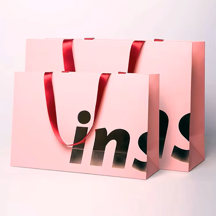 Luxury Paper Bag Gift bag with ribbon custom bag gift clothing bag packaging luxury paper bag